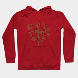 Pink Line Art Flower Bunch Hoodie